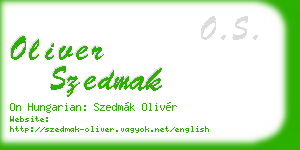 oliver szedmak business card